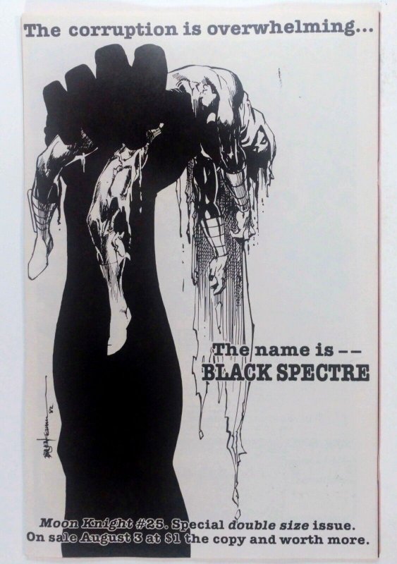 Moon Knight #24, Cover art by Bill Sienkiewicz 