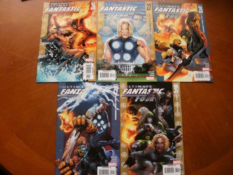 5 Near-Mint Marvel Comic ULTIMATE FANTASTIC FOUR #26 27 28 29 30 Millar Land