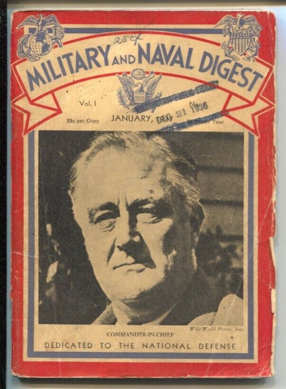 Military  and Naval Digest #1 1/1937-1st issue-FDR cover-Japanese Army's Aims...
