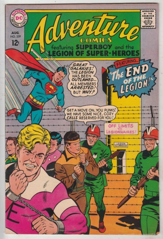 Adventure Comics #359 (Aug-67) VG/FN+ Mid-High-Grade Legion of Super-Heroes, ...