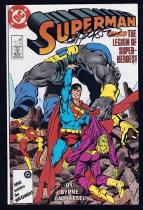 Superman #8 - Fantastic 4 #249 Homage Cover. Signed by John Byrne (9/9.2) 1987