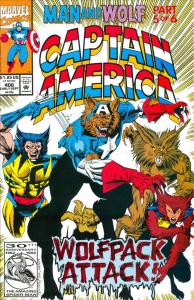 Captain America (1st Series) #406 VF ; Marvel | Capwolf Man and Wolf 5 Wolverine