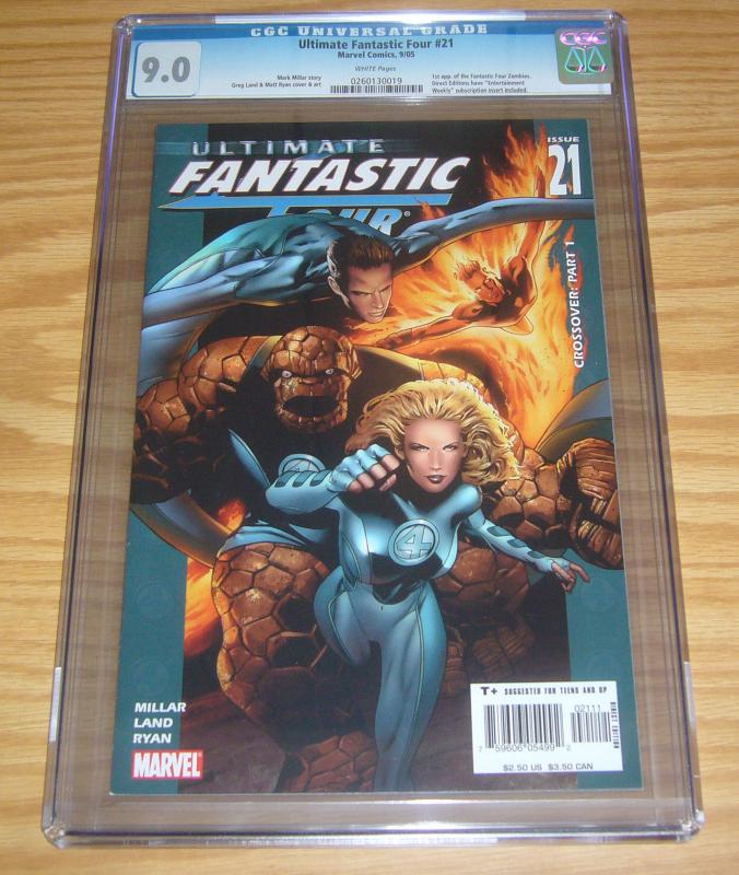 Ultimate Fantastic Four #21 CGC 9.0 mark millar - 1st appearance marvel zombies