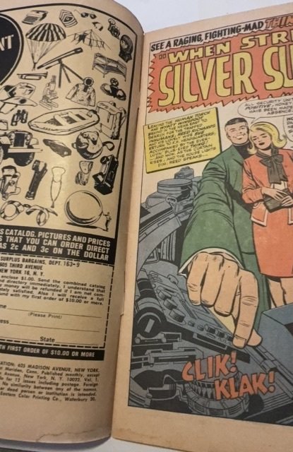 Fantastic Four #55 (1966) thing vs surfer -Kirby - light foxxing/Staing