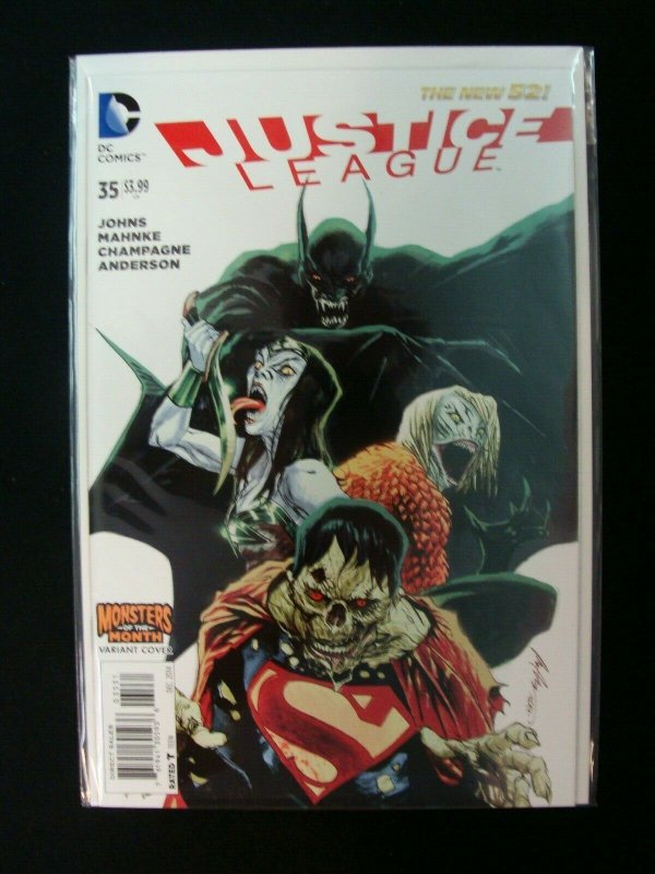 DC Justice League #35 The New 52 Mahnke Monsters of the Month Variant Cover