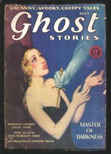 Ghost Stories 5/1930-Spicy woman stabbed  cover-Uncanny-spooky-creepy tales-...