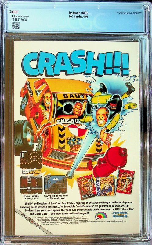 Batman #495 Direct Edition (1993) - CGC 9.8 - Cert#4518177008