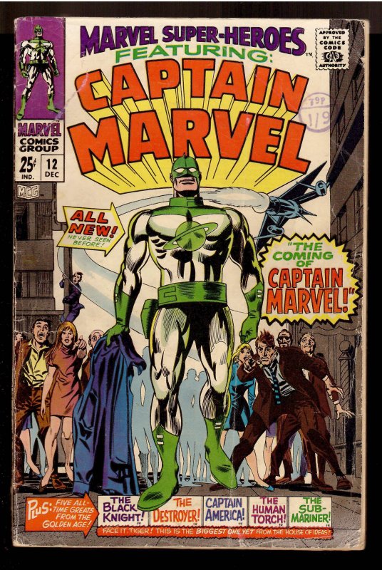 MARVEL SUPER HEROES 12;VG;1st APPEARANCE CAPTAIN MARVEL