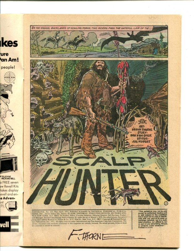Tomahawk #133 - INTERIOR SIGNED BY FRANK THORNE! (7.5) 1971