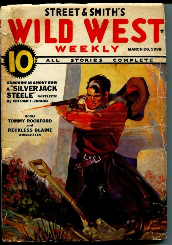 Wild West Weekly 3/26/1938-western hero pulp-Silver Jack Steele-H W Scott-G/VG