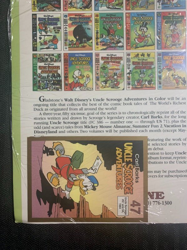 UNCLE SCROOGE ADVENTURES Gladstone #47 by Carl Barks SEALED with Card