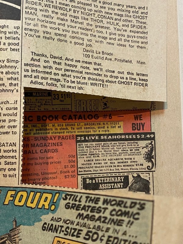 *Ghost Rider (1973) #7 Near Mint- (Missing MVS, See Desc.)