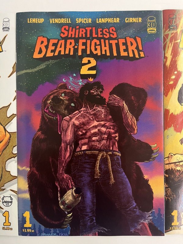 SHIRTLESS BEAR-FIGHTER 2 #1 CVR A + B + 1:25 JOHNSON 2022 IMAGE NM PROSHIPPER