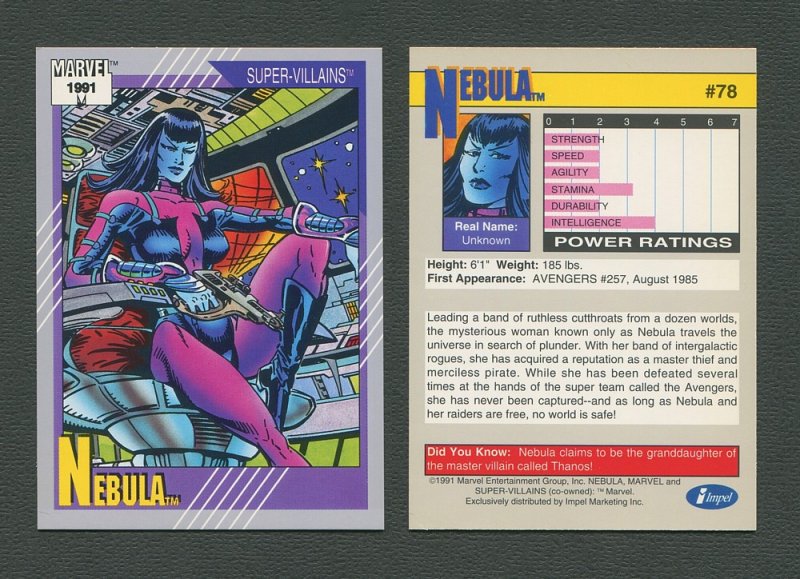 1991 Marvel Comics II  Card  #78 ( Nebula )  MINT