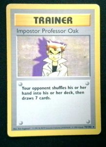 Impostor Professor Oak - 73/102 - Rare Shadowless - 1999