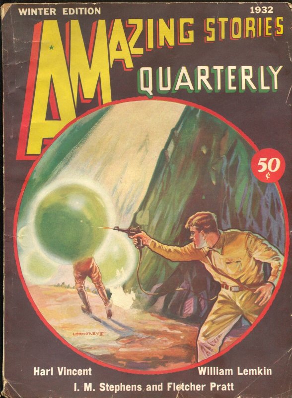 Amazing Stories Quarterly-Winter 1932-ray gun cover-Harl Vincent-Pratt-G