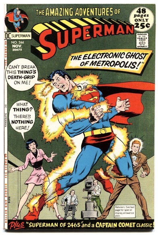 SUPERMAN #244-HIGH GRADE COPY-NM-ELECTRONIC GHOST-DC-BRONZE
