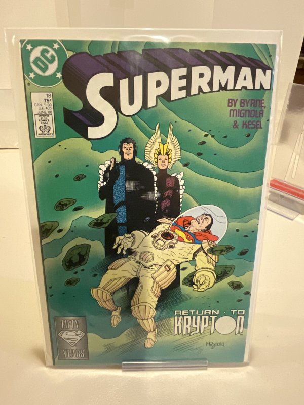Superman #18  1988  9.0 (our highest grade)  John Byrne!  Mike Mignola!