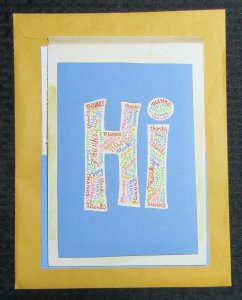 THANK YOU NOTE Hi Lettering w/ Thanks 6.5x9 Greeting Card Art #T19034