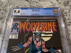 Wolverine # 1 CGC Graded 9.4 Marvel Comic Book 1988 Claremont Byrne X-Men JH30