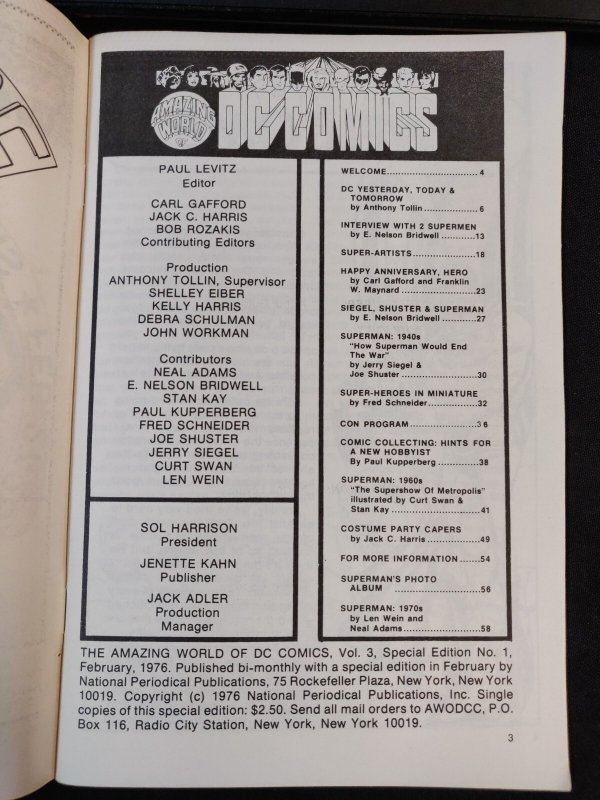 Amazing World of DC Comics Special Edition #1 Super DC Con 1976 ( VF 8.0)