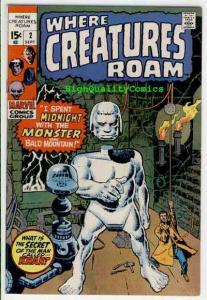 WHERE CREATURES ROAM #2, VF/NM Jack Kirby, Steve Ditko, 1970, Bronze age horror