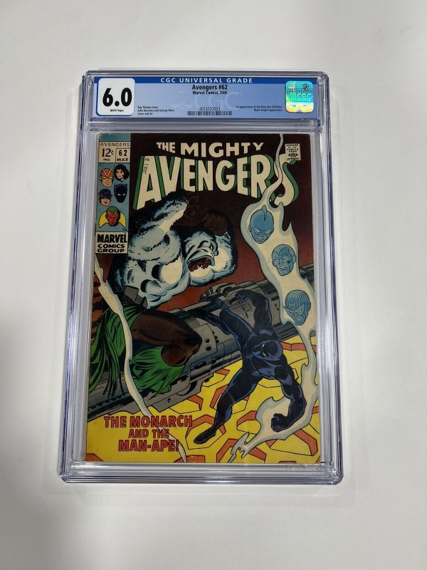 AVENGERS 62 CGC 6.0 WHITE PAGES MARVEL 1969