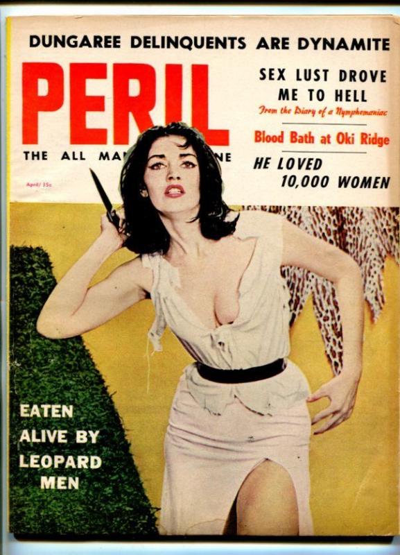 PERIL-APR-1959-PULP ACTION-MAFIA-WWII-BLAZE STARR-STRIPPERS-vg+