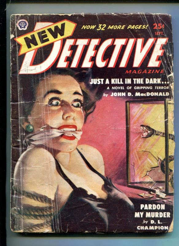 NEW DETECTIVE-09/1948-HARD BOILED PULP-JOHN D MACDONALD-BOUND-GAGGED-good