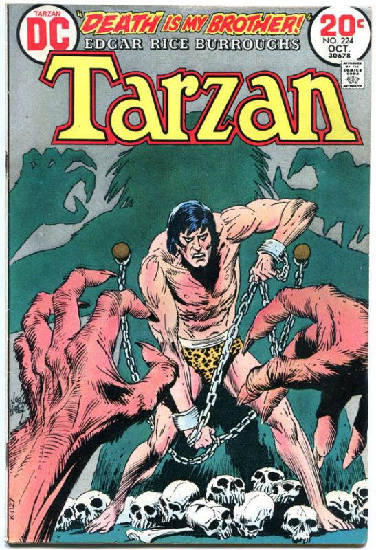 TARZAN of the APES #224, FN, Edgar Rice Burroughs, Joe Kubert,1972,more in store