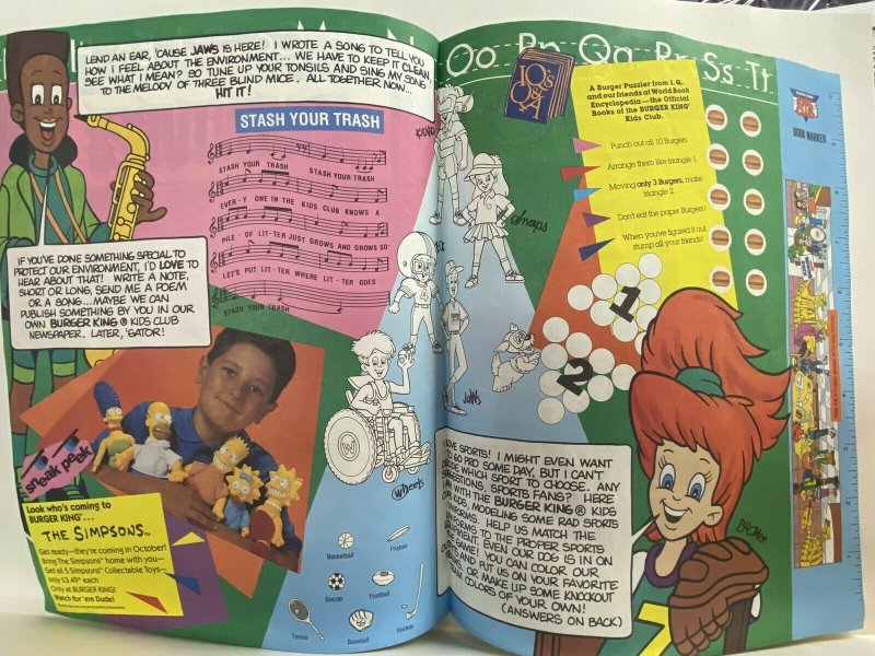 Burger King Kids Club Adventures Vol 1 #4 Simpsons Inside Sneak Peek SEPT 1990