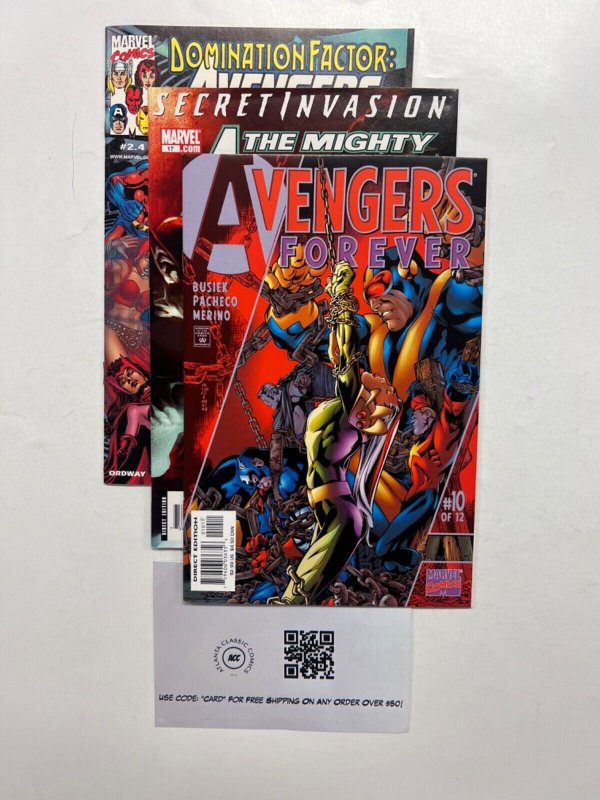 3 Avengers Marvel Comic Books #10 17 24 Defenders Thor Iron Man Hulk 53 JS45