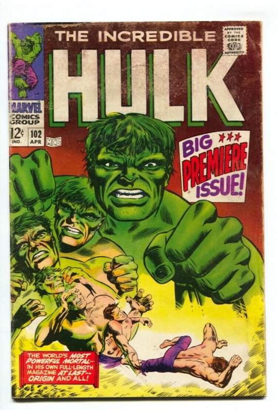 Incredible Hulk #102 comic book 1967 First Issue Key Silver-age Marvel G/VG