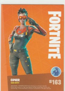 Fortnite Cipher 163 Rare Outfit Panini 2019 trading card series 1