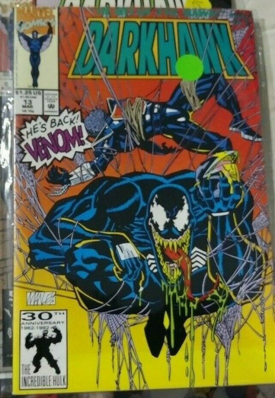 darkhawk # 13 1992 marvel eddie brock VENOM MANLEY COVER