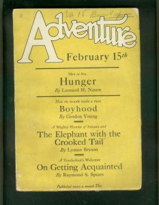 ADVENTURE PULP- 2/15/1927-RAYMOND SPEARS-ROCKWELL KENT! G/VG