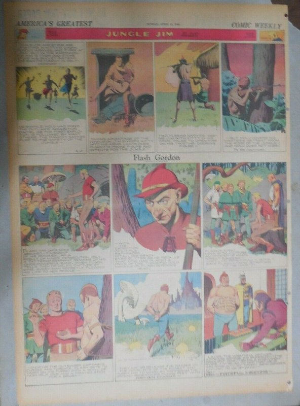 Flash Gordon Sunday by Alex Raymond from 4/21/1940 Large Full Page Size !