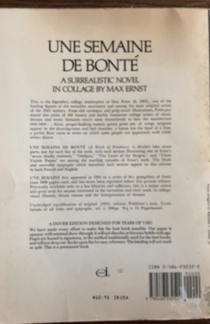 Une Semaine De Bonte-surrealistic novel in collage by Max Ernst,208p,1976