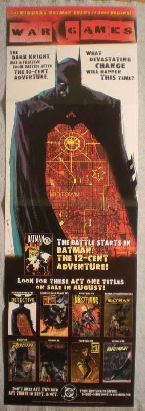 WAR GAMES BATMAN Promo poster, 11x34, 2004, Unused, more Promos in store