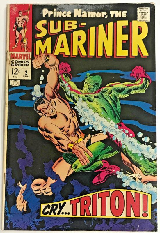 SUB-MARINER#2 VG+ 1968 MARVEL SILVER AGE COMICS