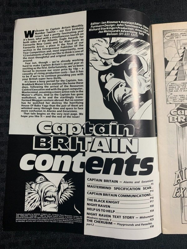 1985 CAPTAIN BRITAIN #12 FN 6.0 Alan Davis / Marvel UK