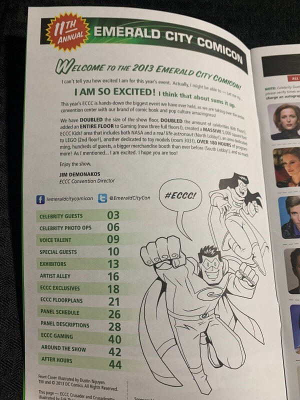 2013 EMERALD CITY COMICON Program Guide NM- 9.2 Batman Batgirl & Robin Cover