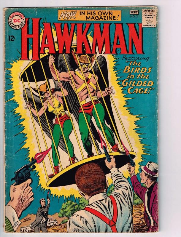 Hawkman # 3 FN DC Silver Age Comic Book Hawkgirl Justice League Batman Flash J13