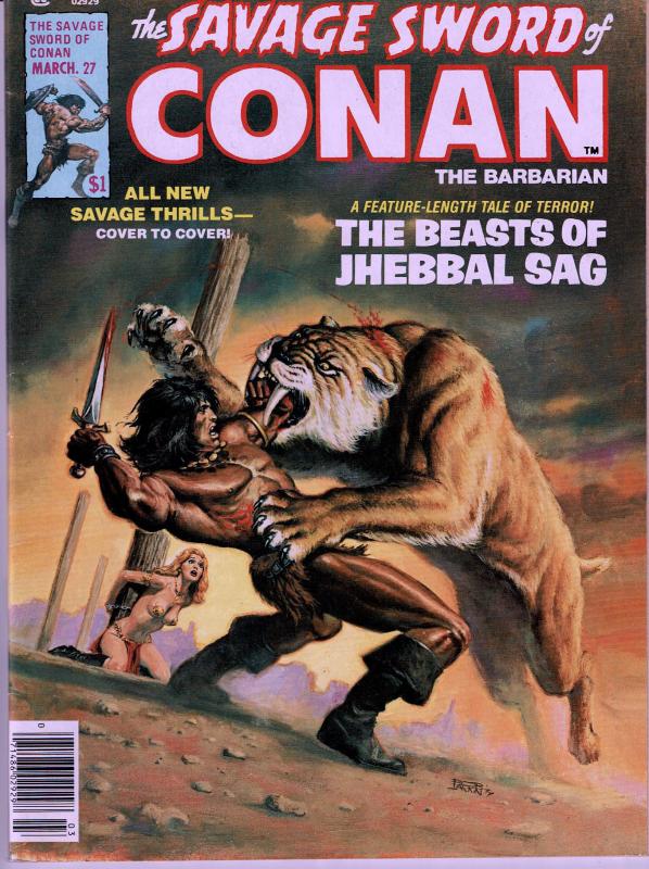 Savage Sword of Conan # 27- Early Conan Magazine - 6.0 or Better