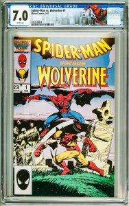 Spider-Man vs. Wolverine (1987) CGC 7.0! White Pages!