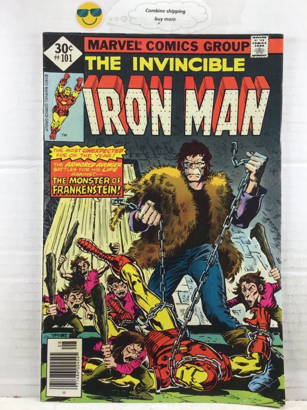 Iron Man #101 (1977) key 1 st app Dreadknight , Frankenstein