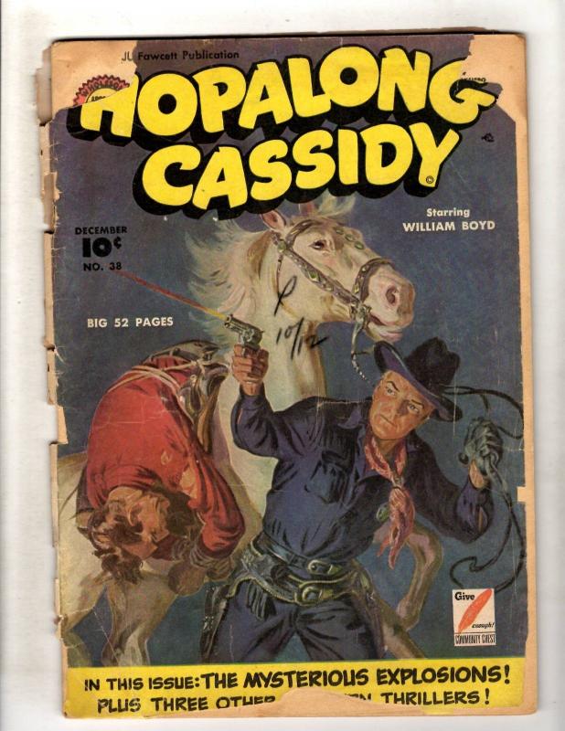 Hopalong Cassidy # 38 GD Fawcett Golden Age Comic Book William Boyd Cowboy JL16