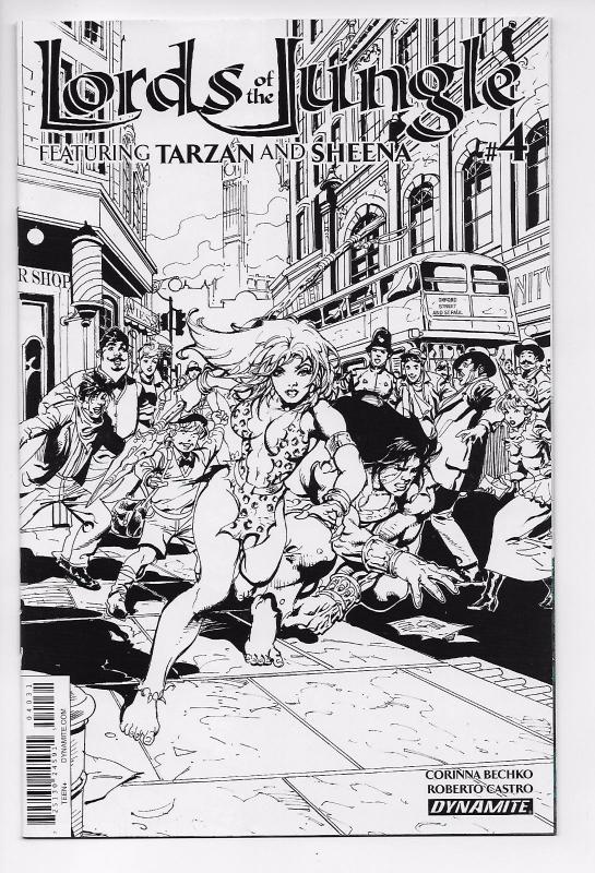 Lords of the Jungle #4 - B&W Castro Variant (Dynamite, 2016) - New/Unread (NM)