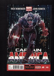 Captain America #6 - SIGNED BY JOHN ROMITA JR.! (9.0/9.2) 2013