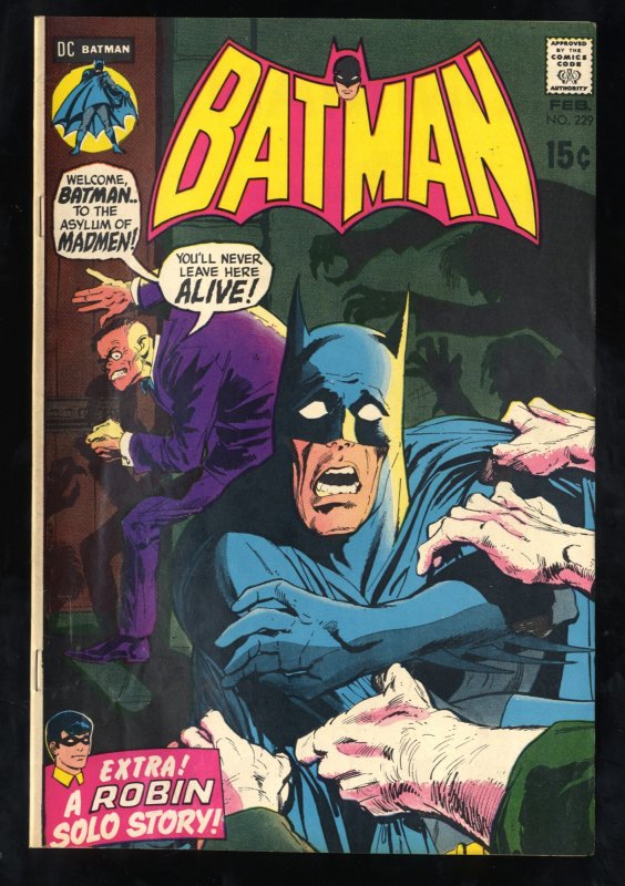 Batman #229 FN+ 6.5 White Pages Neal Adams Cover!